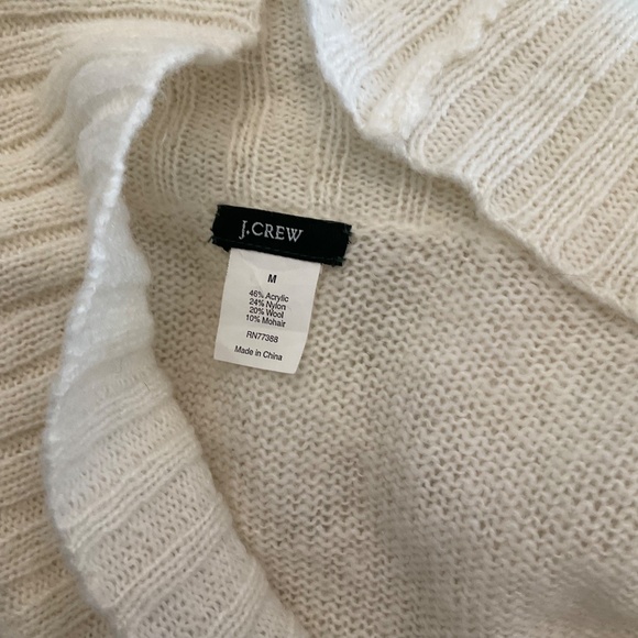 J. Crew Dolce Shawl Collar Popover Cream Sweater - Picture 5 of 16